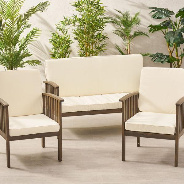 gdf studio Eydan Outdoor Water Resistant Fabric Loveseat and Club Chair Cushions