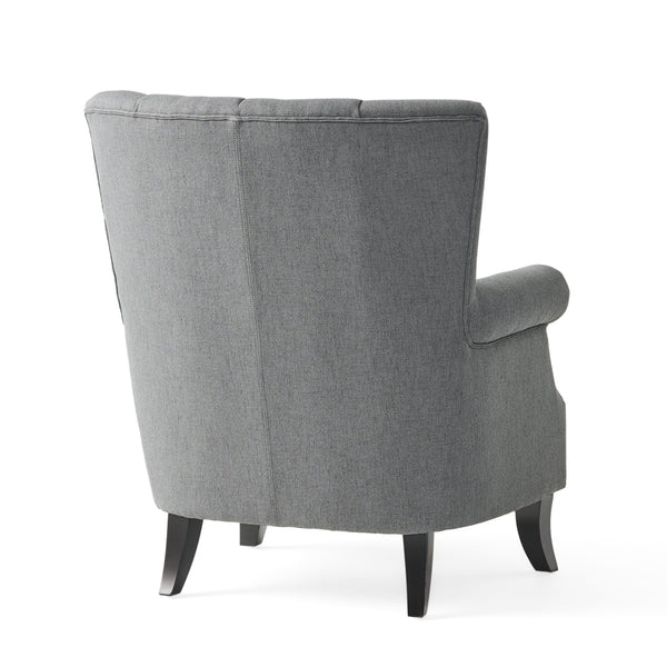 Gdf Studio Ezra Contemporary Channel Stitch Upholstered Fabric Club Chair