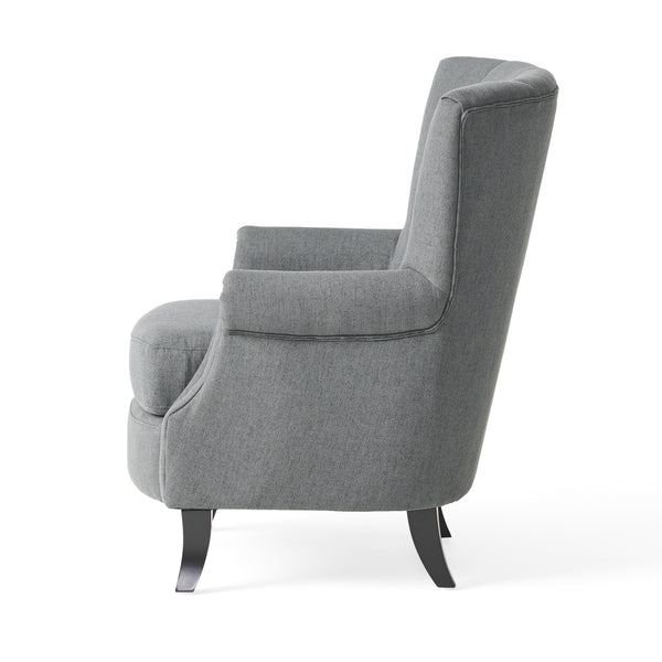 Gdf Studio Ezra Contemporary Channel Stitch Upholstered Fabric Club Chair