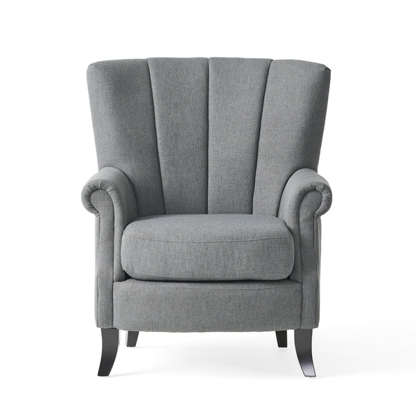 gdf studio Ezra Contemporary Channel Stitch Upholstered Fabric Club Chair
