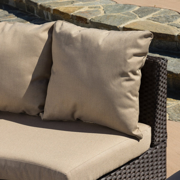 Gdf Studio Falkland Outdoor 8 Seater Round Wicker Sectional Sofa Set With Coffee Tables