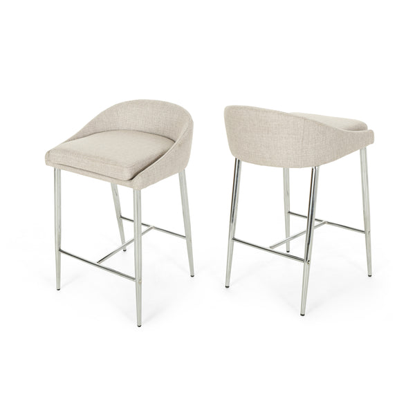 Gdf Studio Fanny Upholstered Counter Stools Modern Upholstered (Set Of 2)
