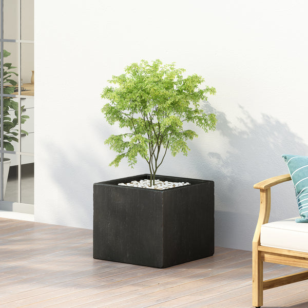 Gdf Studio Fardeen Outdoor Modern Cast Stone Square Planter