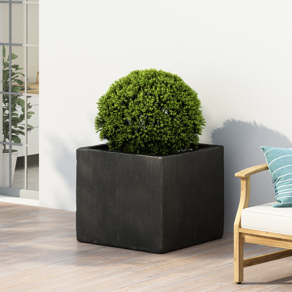 gdf studio Fardeen Outdoor Modern Cast Stone Square Planter