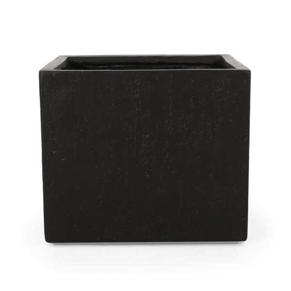 Gdf Studio Fardeen Outdoor Modern Cast Stone Square Planters (Set Of 2)