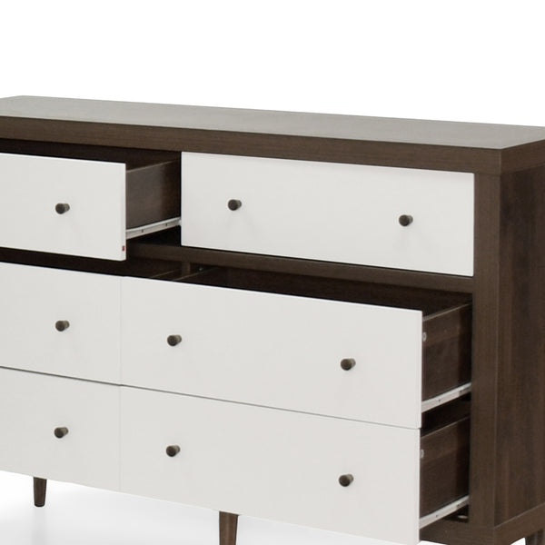 Gdf Studio Farhart Mid Century Modern 2 Piece Double Dresser And 4 Drawer Dresser Bedroom Set