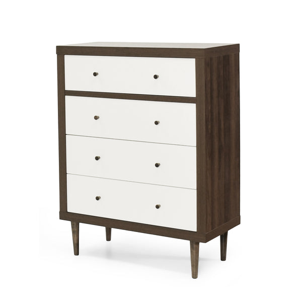 Gdf Studio Farhart Mid Century Modern 4 Drawer Dresser