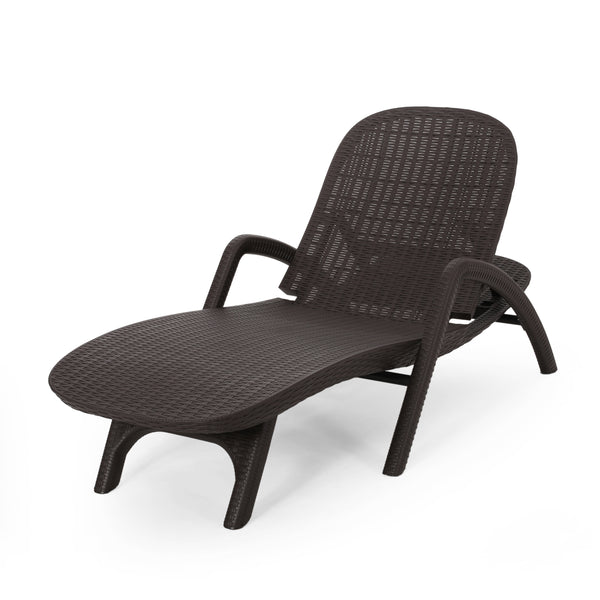 gdf studio Farirra Outdoor Faux Wicker Chaise Lounge