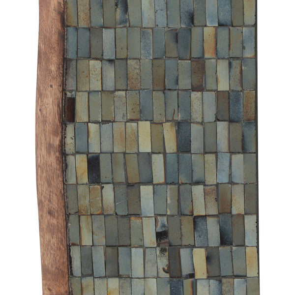 Gdf Studio Farmdale Boho Handcrafted Rectangular Mosaic Wall Mirror Golden Brown