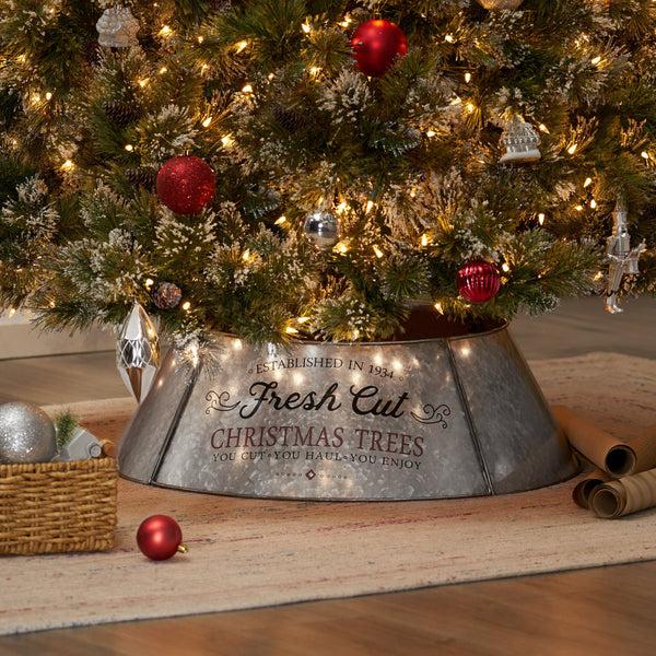 Gdf Studio Farrarville Metal Christmas Tree Collar Antique Silver