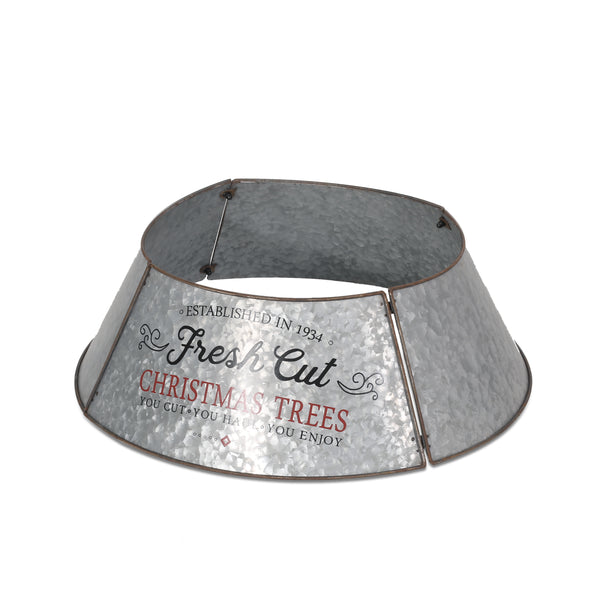 gdf studio Farrarville Metal Christmas Tree Collar Antique Silver