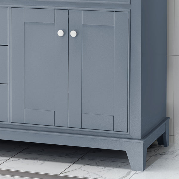 Gdf Studio Feldspar Contemporary 72" Wood Double Sink Bathroom Vanity With Marble Counter Top With Carrara White Marble