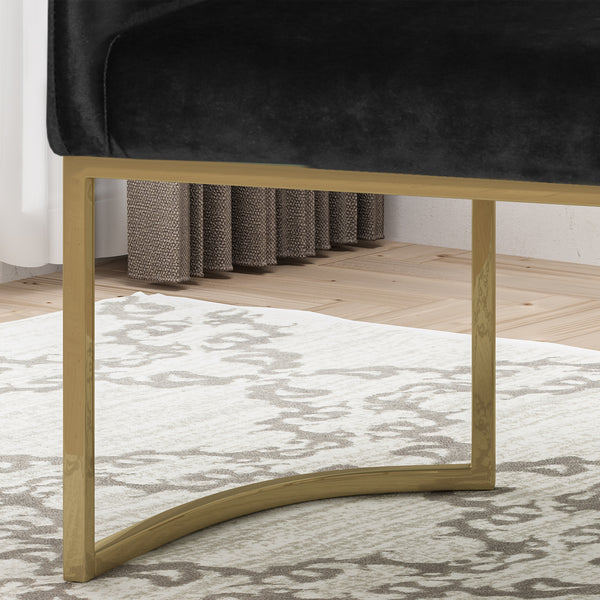 Gdf Studio Fern Modern Tufted Glam Accent Chair With Velvet Cushions And U-Shaped Base