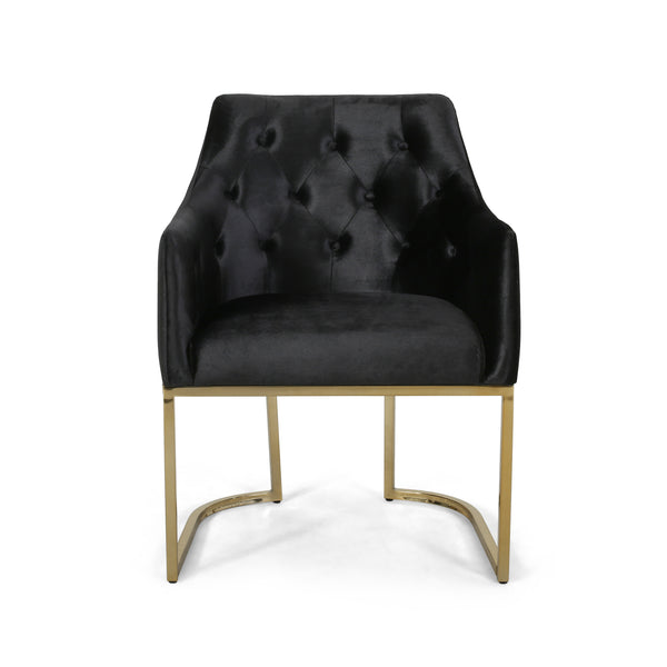 gdf studio Fern Modern Tufted Glam Accent Chair with Velvet Cushions and U-Shaped Base