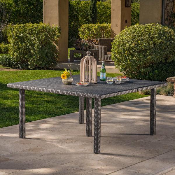 Gdf Studio Fern Outdoor 64 Inch Wicker Square Dining Table