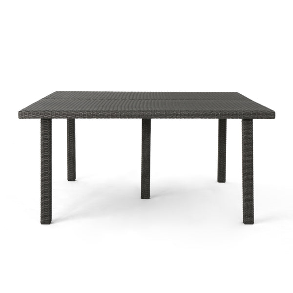 Gdf Studio Fern Outdoor 64 Inch Wicker Square Dining Table