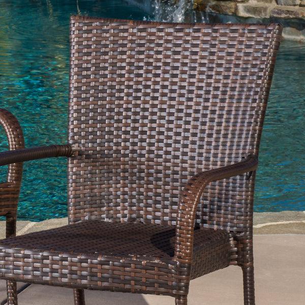 Gdf Studio Ferndale Outdoor Contemporary Wicker Stacking Chairs