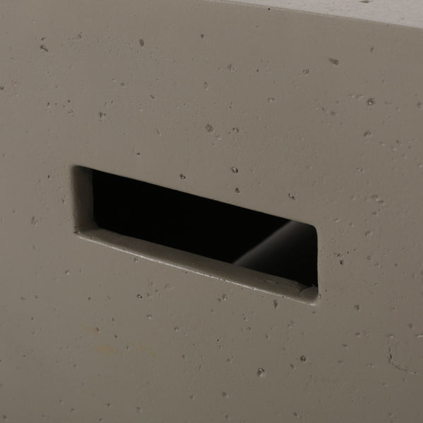 Gdf Studio Fernhill Outdoor 50 000 BTU Lightweight Concrete Rectangular Fire Pit Table (No Tank Holder) Light Gray