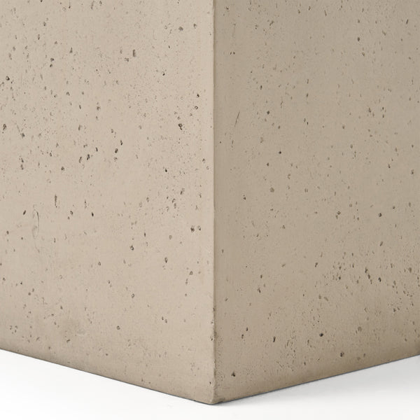 Gdf Studio Fernhill Outdoor 50 000 BTU Lightweight Concrete Rectangular Fire Pit Table With Tank Holder Light Gray