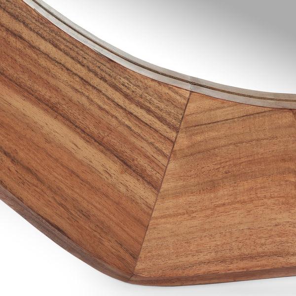 Gdf Studio Ferrat Rustic Handcrafted Acacia Wood Round Wall Mirror Natural