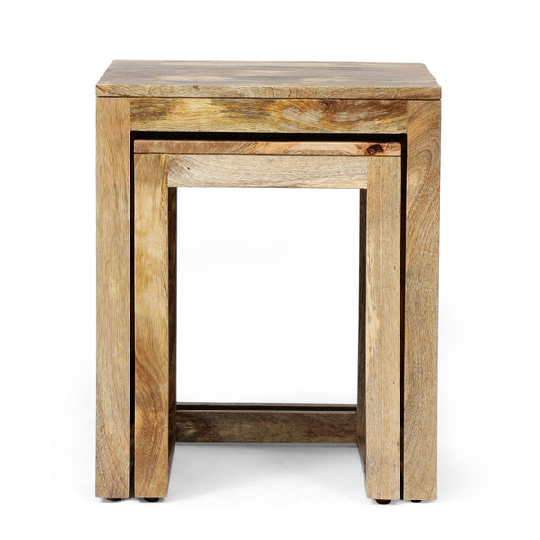Gdf Studio Ferrell Handcrafted Boho Mango Wood Nesting Tables