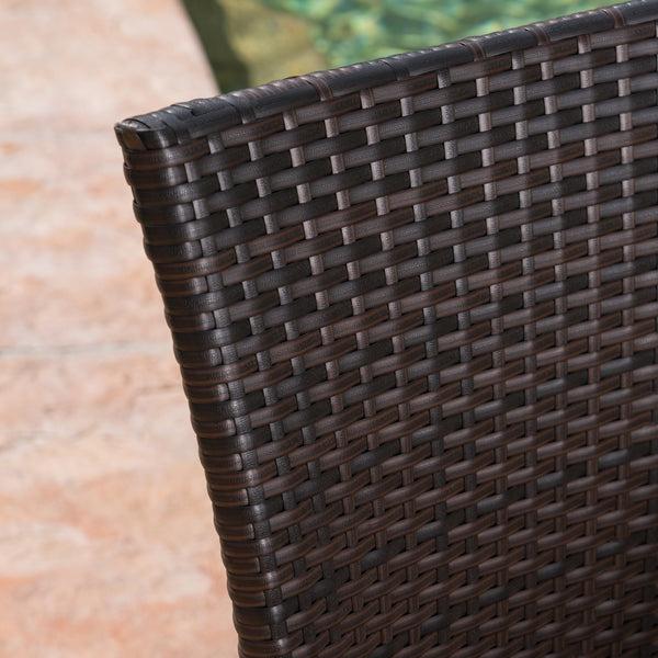 Gdf Studio Fiona Outdoor 7 Piece Wicker Dining Set With Concrete Dining Table