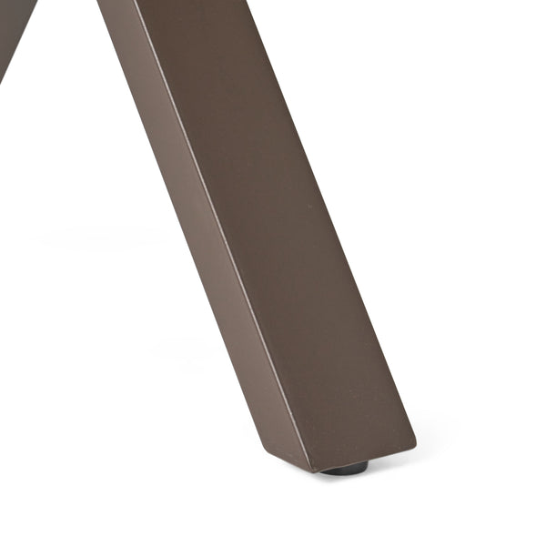 Gdf Studio Fitzgerald Farmhouse Teak Finish Acacia Wood Desk With Black X-Frame Legs