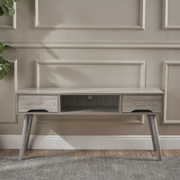 Gdf Studio Florie Mid Century Modern 2 Drawer & Shelf TV Stand