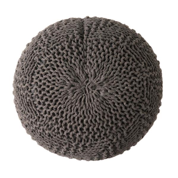 Gdf Studio Flovilla Modern Knitted Cotton Round Pouf