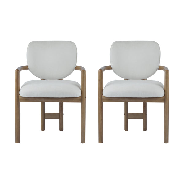 Gdf Studio Fluffy Modern Rubberwood Upholstered Dining Chairs