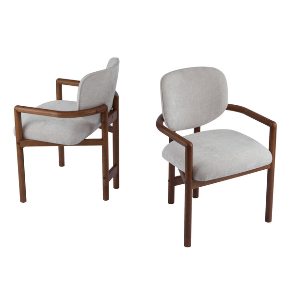 gdf studio Fluffy Modern Rubberwood Upholstered Dining Chairs