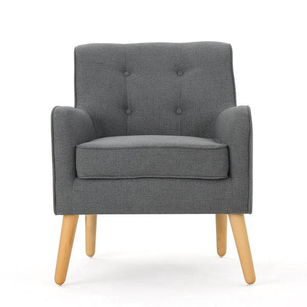 Gdf Studio Fontinella Mid Century Tufted Back Fabric Arm Chair