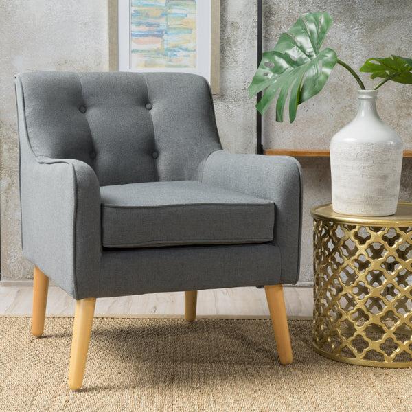 gdf studio Fontinella Mid Century Tufted Back Fabric Arm Chair