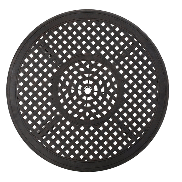 Gdf Studio Fonzo Outdoor Bronze Cast Aluminum Circular Dining Table (ONLY)