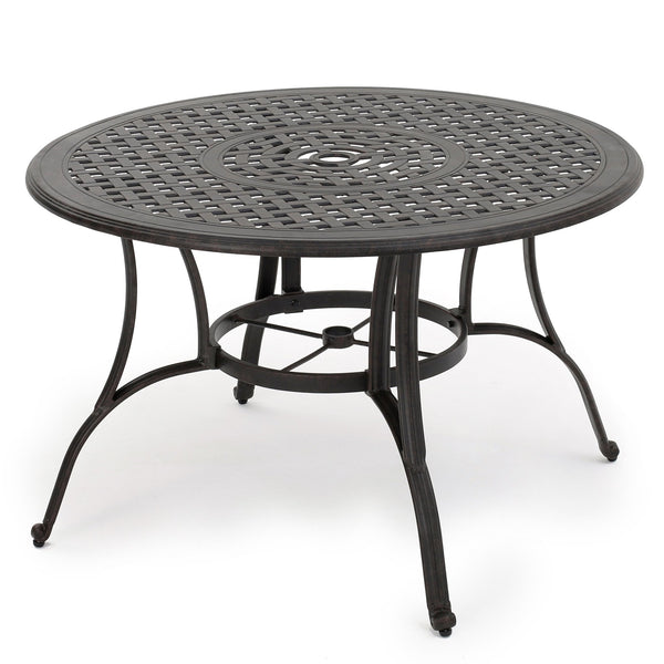 gdf studio Fonzo Outdoor Bronze Cast Aluminum Circular Dining Table (ONLY)