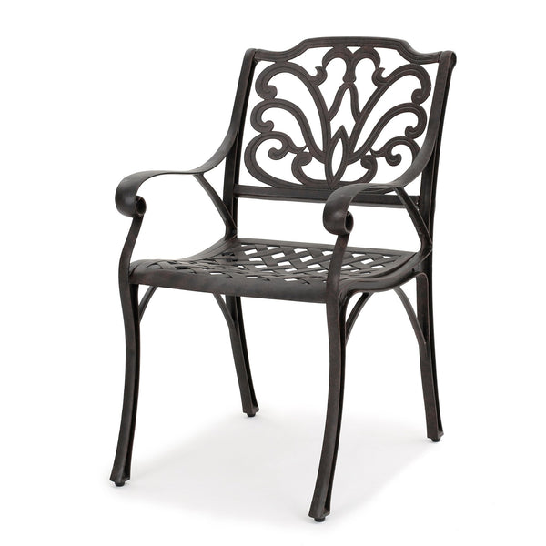 Gdf Studio Fonzo Outdoor Bronze Cast Aluminum Dining Chairs (Set Of 2)