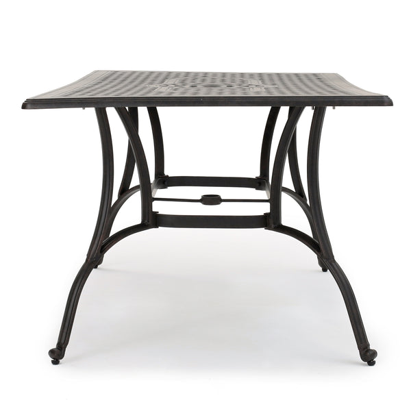 Gdf Studio Fonzo Outdoor Bronze Cast Aluminum Rectangular Dining Table (ONLY)