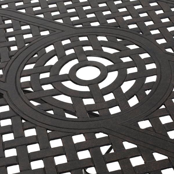 Gdf Studio Fonzo Outdoor Bronze Cast Aluminum Rectangular Dining Table (ONLY)