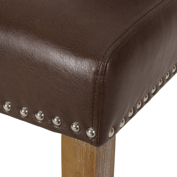 Gdf Studio Frances Contemporary Faux Leather Tufted Dining Chairs With Nailhead Trim Set Of 2