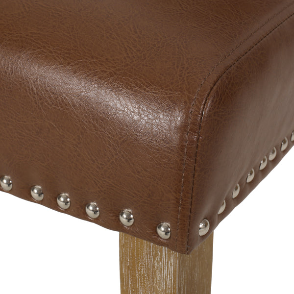 Gdf Studio Frances Contemporary Faux Leather Tufted Dining Chairs With Nailhead Trim Set Of 4