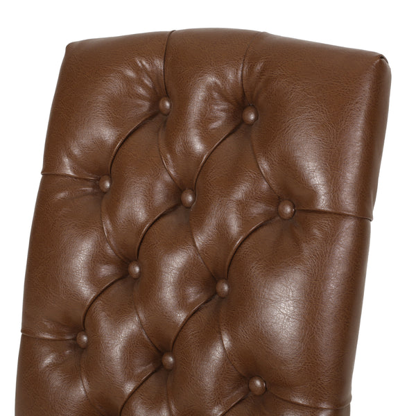 Gdf Studio Frances Contemporary Faux Leather Tufted Dining Chairs With Nailhead Trim Set Of 4