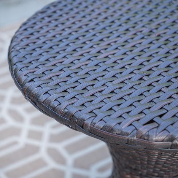 Gdf Studio Frances Outdoor 16-inch Multi-brown Wicker Hourglass Side Table