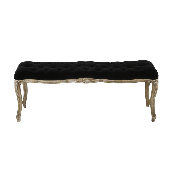 gdf studio Francis Traditional Button Tufted Velvet Bench