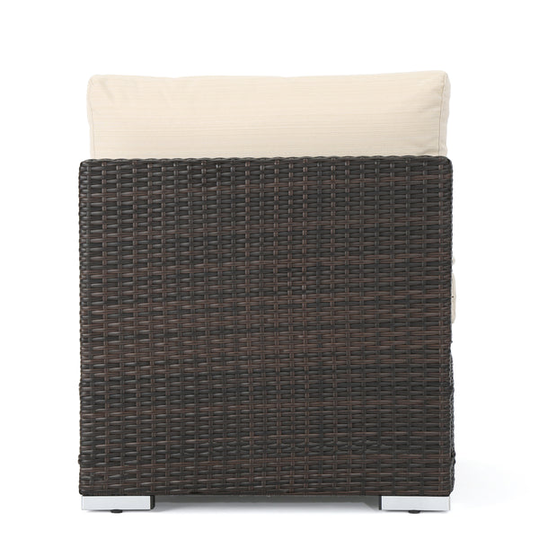 Gdf Studio Francisco Outdoor Wicker Sectional Sofa Seat W/ Cushions