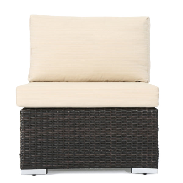 gdf studio Francisco Outdoor Wicker Sectional Sofa Seat w/ Cushions