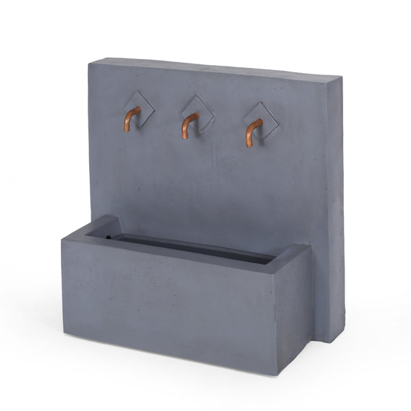 gdf studio Fraser Outdoor 3 Spout Fountain Light Gray