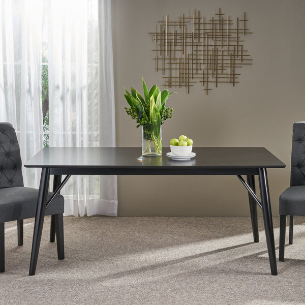 Gdf Studio Freesia Contemporary Wooden Rectangular Dining Table Black