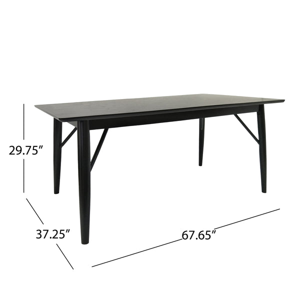 Gdf Studio Freesia Contemporary Wooden Rectangular Dining Table Black