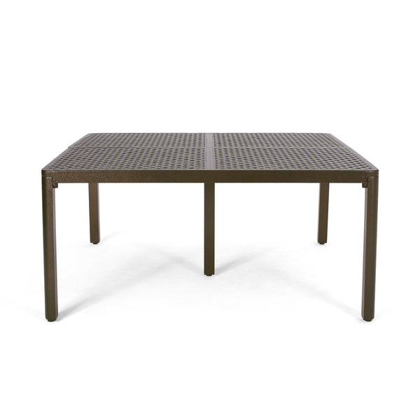 Gdf Studio Frisco Modern Aluminum Dining Table With Woven Accents