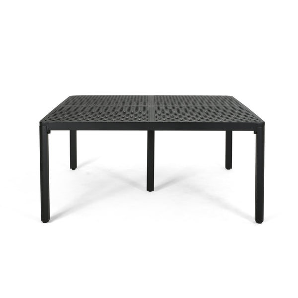 gdf studio Frisco Modern Aluminum Dining Table with Woven Accents